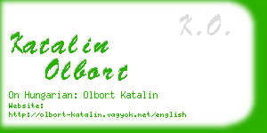 katalin olbort business card